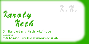 karoly neth business card